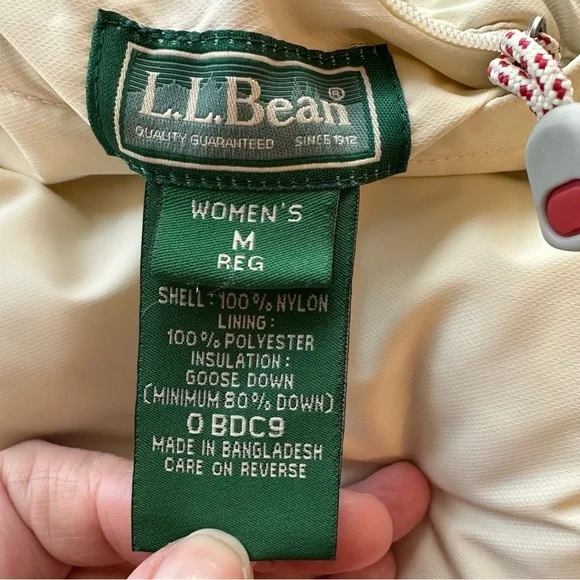 LL Bean Reversible Coral Floral Cream Down Puffer Vest  Size Medium - Picture 13 of 15